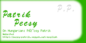 patrik pecsy business card